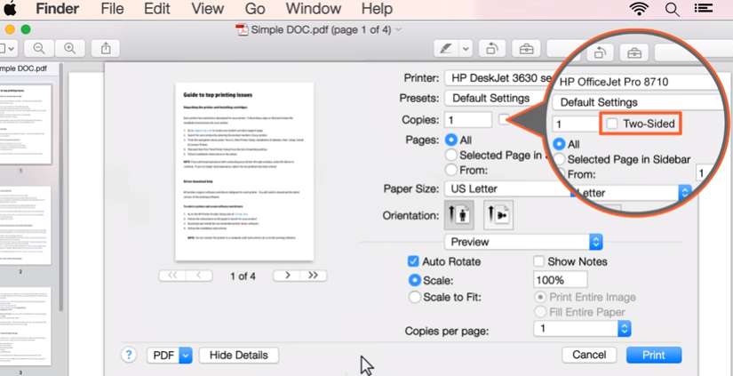 how to print double sided on mac 