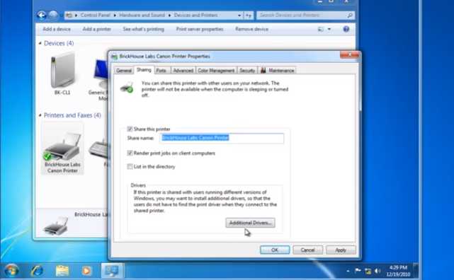 how to sharing printer in windows 7