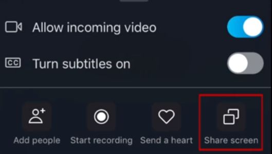 Screen Share on Skype Mobile App